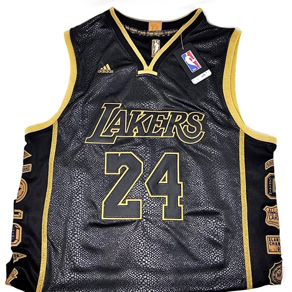 KOBE BRYANT STITCHED JERSEY LOS ANGELES LAKERS BLACK MAMBA NWT RARE NBA LEGEND - Picture 4 of 7